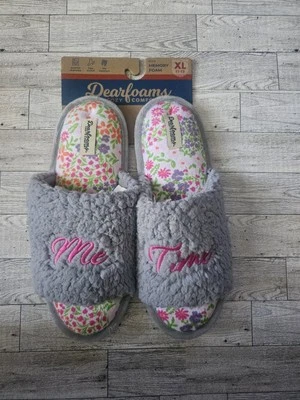 Chinelos femininos DEARFOAMS XL (11-12) ME TIME aconchegante conforto espuma com memória corrediça NOVO - Imagem 1 de 2