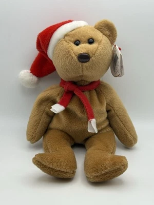 TY Beanie Baby 4200 1997 Teddy Holiday Bear w/ Santa Hat Christmas - Image 1 of 4