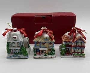 Waterford Holiday Heirlooms Christmas Village Ornaments Set Of 3 w/ Box - Picture 1 of 6