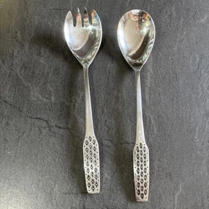 Vintage Viners Shape Stainless Steel Salad Server Set Fork & Spoon - Picture 1 of 3
