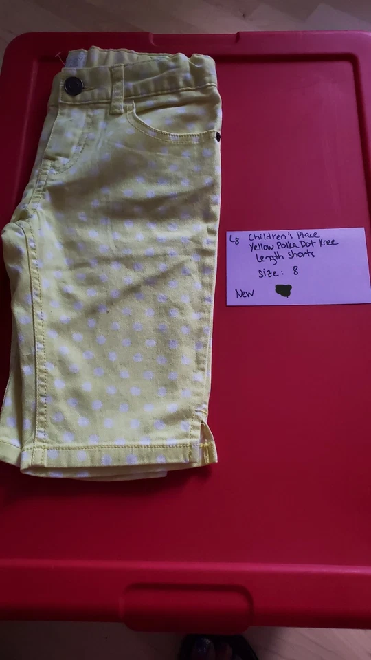 Bermudas a lunares amarillas para niñas con bolsillos talla 8 Foto 1 de 1