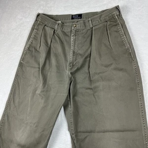 Vintage Polo Ralph Lauren Plissee 35x31 Hose Pants Beige Made in USA - Bild 1 von 18