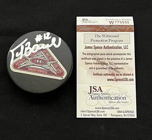 Peter Bondra Signed 1993 All Star Game Logo Puck JSA Washington Capitals - Picture 1 of 3