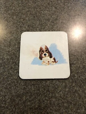 Tarjeta de repuesto de memoria de colección 1980 Milton Bradley Animal Families perro beagle cachorro Foto 1 de 2