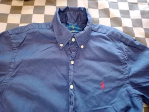 Ralph Lauren Mens Shirt S featherweight twill blue short sleeve slim fit logo - Picture 1 of 5
