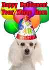 Poodle Dog Happy Retirement Party Hat Card codepoo Personalised Greetings