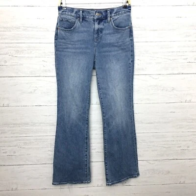 Express Women's Jeans Bootcut Mid Rise Frayed Hems size 2S length 29" - Image 1 of 4