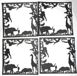5 adornos troquelados de papel troquelado de papel salvaje de safari animal - Imagen 1 de 18