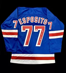 New York Rangers Hall of Famer Phil Esposito signed Custom Jersey w/ JSA Cert - Picture 1 of 3