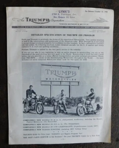 1959 TRIUMPH PRE UNIT MOTORCYCLE BROCHURE CATALOG BOOK T120 T110 TR6 6T T100RS - Picture 1 of 6