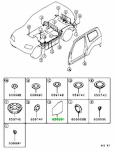 Original Belag für: Mitsubishi Lancer Evo 4 5 6 7 8 9 10 CN9A CP9A CT9A CZ4A - Bild 1 von 1