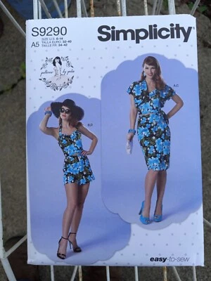 New Simplicity 9290 Sewing Pattern Misses Dress  Size 6-8-10-12-14 - Image 1 of 2