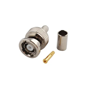 2x Connettore a saldare a crimpare maschio RP-BNC per cavo RG58 LMR-195 RG400 RG142 - Foto 1 di 2