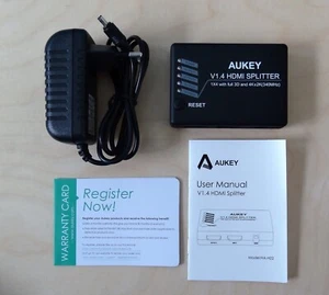 1x Aukey v1.4 HDMI 1x4 Amplifier Splitter Neu