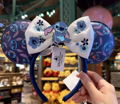 Auténtica diadema de puntada de verano de Disney diadema orejas puntada azul Disneyland Foto 1 de 3