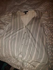 New look button through t shirt (10petite),colour pale green cap sleeves. - Picture 1 of 2