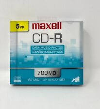 Maxwell CD-R 48X 700MB 80 Minutes Data Blank CD/DVD Media 5 Pack