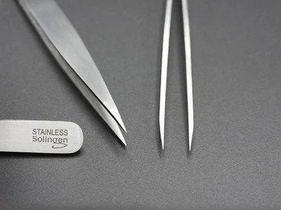 Pinzette spitz 10 cm Solingen Germany Rostfrei Edelstahl Zupfpinzette Stainless