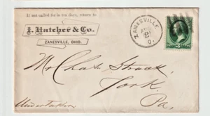 3ct bnknte Zanesville O Corner Advt Cover I HATCHER & CO Ohio cover (h298) - Picture 1 of 2