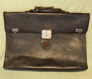 Antike Vintage Aktentasche Bürotasche Echtleder Alte Tasche DDR, kein Schlüssel - Bild 1 von 8
