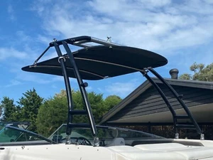 Wakeboard tower mounted Bimini "1 inch Stainless Steel frame" Zip Off cover !! - Picture 1 of 12