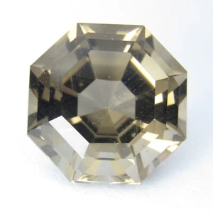 Piedra preciosa clásica de cuarzo natural ahumado 13,7 mm corte octogonal Brasil 10,13 quilates - Imagen 1 de 5