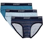New 3 Pack - 2(X)Ist Cotton Stretch No Show Briefs - Blues - X-Large (37-39)
