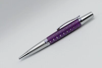 Drehkugelschreiber aus Acryl lila mit Wabenmuster UNIKAT Handgedrechselt Pen - Bild 1 von 4