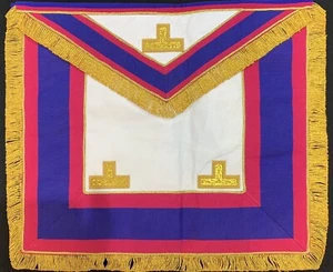 NEW Masonic Mark Provincial Full Dress Lambskin Leather Apron and Collar Set - Bild 1 von 3