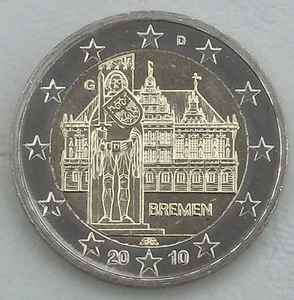 2 Euro Gedenkmünze Deutschland G 2010 Roland Bremen unz - Bild 1 von 1