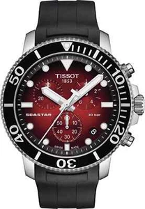 Tissot Seastar 1000 Chronograph Red Gradient Dial Men Watch T120.417.17.421.00 - Imagen 1 de 5