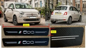FIAT 500 (400mm LONG) CARBON VINYL FILM DECALS DOOR SILL PROTECTORS - FT009D - Picture 1 of 8
