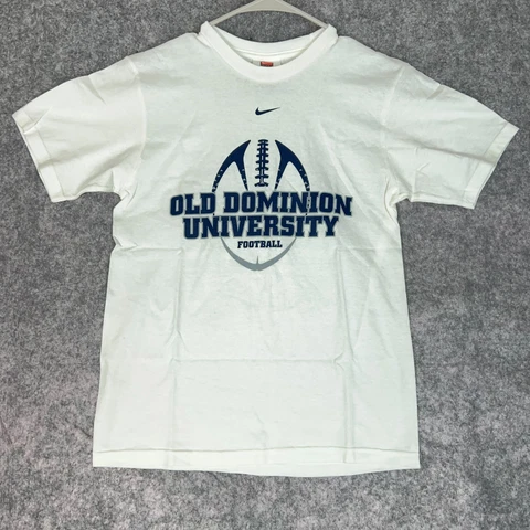 Old Dominion Monarchs Nike Mens T Shirt Medium White Blue NCAA Football Swoosh Cover