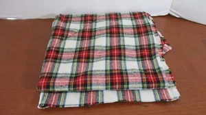 46" Square Red White Green Plaid SOFT FLANNEL MATERIAL FABRIC - Picture 1 of 1
