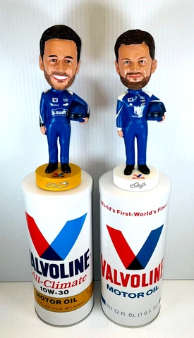 Valvoline NASCAR Dale Jr & Jimmie Johnson Bobbleheads - Excellent Condition Cover