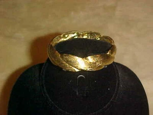 GIVENCHY BIJOUX VINTAGE GOLDTONE BRUSHED MATTE FINISH BANGLE CUFF BRACELET #70 - Picture 1 of 8