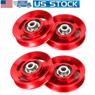 4Pc Aluminum Alloy Bearing Pulley Wheel Cable Machine Home Gym Fitness Equipment - Image 1 of 4