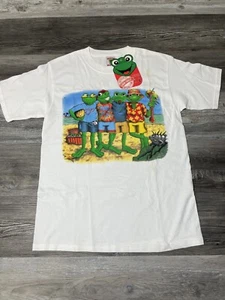 NWT Vintage 90's Senior Frogs Fun Rags Puerto Rico White Shirt Size M - Picture 1 of 10