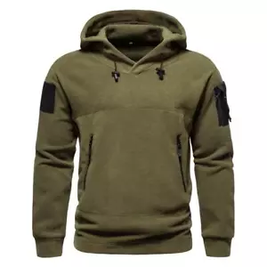 Sudaderas con capucha tácticas militares para hombre otoño invierno polar sudadera con capucha pulóver - Imagen 1 de 14