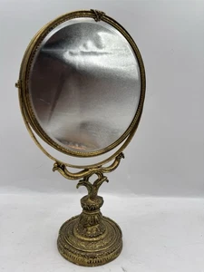 Vintage Gold Ornate Swinging Vanity Makeup Mirror Magnifying One Side - Picture 1 of 12