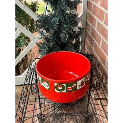 WAECHTERSBACH Cuenco de Navidad Grande Rojo Escena de Navidad Cuadrados Difícil de Encontrar  Foto 1 de 4