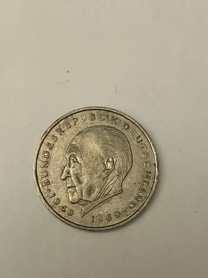 Moneda de 2 marcos alemanes de la República Federal de Alemania 1970 moneda alemana circulada Foto 1 de 2