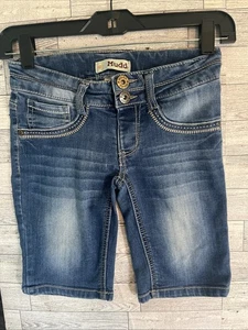 MUDD Girls Blue Denim Shorts Size 10 Summer School - Picture 1 of 6