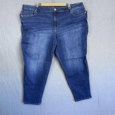 Pantalones de mezclilla Lane Bryant para mujer 22 azules tiro bajo boyfriend flexibles cintura mágica elástica Foto 1 de 4