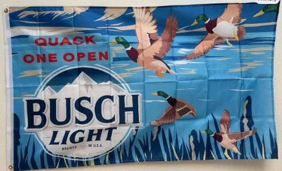 Bandera Busch Light Beer Quack One Open Duck Theme 3x5 pies decoración de pared Foto 1 de 1