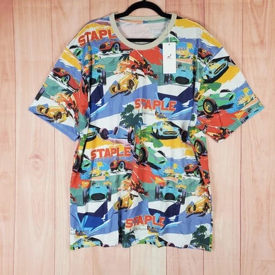 Camiseta Staple Pigeon Para Hombre 2XL Multicolor Paradise Racing Car Estampado Completo Foto 1 de 4