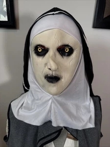 The Horror Scary Nun Latex Mask w/Headscarf Valak Cosplay for Halloween CostumAM - Picture 1 of 12