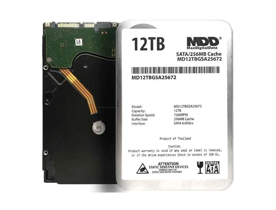 MDD 12TB 7200RPM SATA 6Gb/s 256MB Cache 3.5inch Internal Desktop Hard Drive, ... - Image 1 of 4