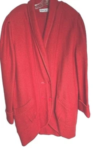 Bonnie Lee Vintage 90's 100% Wool Red Cardigan Sweater Plus Sz 1X - Picture 1 of 9