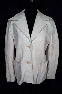 Vintage 1950's Über Weiß Hirschleder Damen Jacke Größe L - Bild 1 von 5